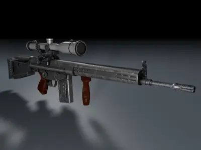 Hecker koch G3 Sniper Rifle 3D model