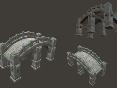 Medieval Bridge Pack 3D model