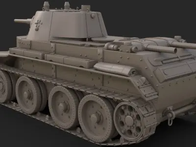 Tank BT 7 Clay Mental Ray 3D model