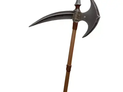 Medieval Fantasy Polearm Halberd Scythe 3D model