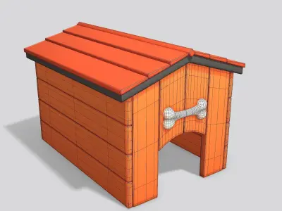Dog House Cartoon Low-poly 3D model