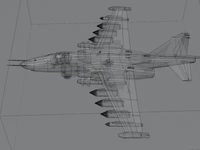 Sukhoi SU-25 Frogfoot Low-poly 3D model