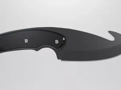 Carbon Gut Knife Low-poly 3D model
