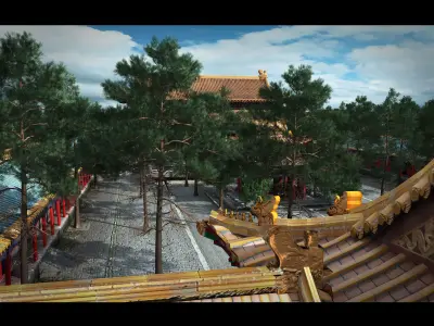 historic building Confucious temple   Confucian temple 3D model