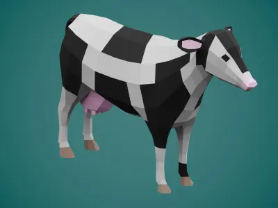 Stylized COW Low-poly 3D model