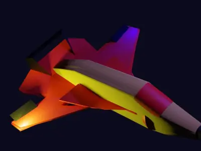 low poly plane paper airplane flying Low-poly 3D model
