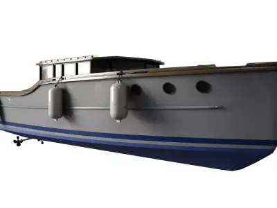 Wooden Lobster Boat 3D model