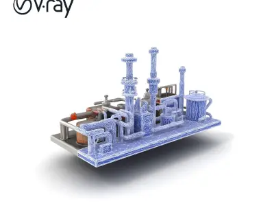 Industrial Oil Refinery Modular Kitbash model pack Low-poly 3D model