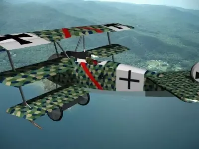 Fokker DR-1 Triplane V05 3D model