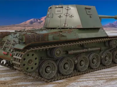Tank Type 3 Ho Ni III Japan Vray 3D model