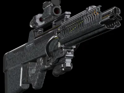 Sci-fi concept Laser Rifle Free 3D model