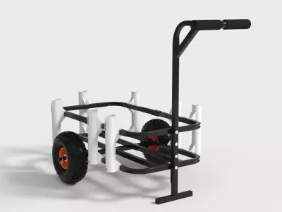 VEVOR BEACH FISHING CART Low-poly 3D model