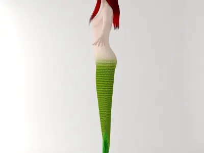  T pose nonrigged model of little mermaid 3D model