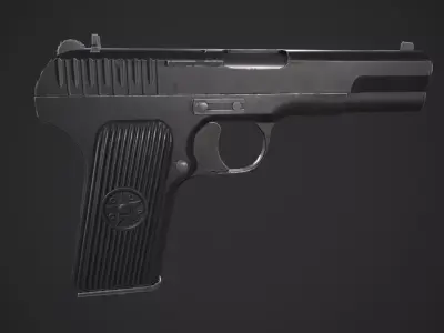 TT-33 Tokarev Pistol Low-poly 3D model