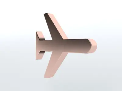Airplane Mode Symbol v1 008 Low-poly 3D model