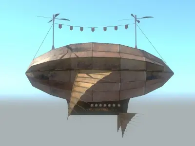 Fantasy Airship Low-poly 3D model