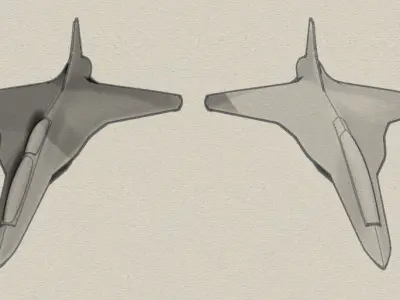 biplan fighter double cabin 3D model