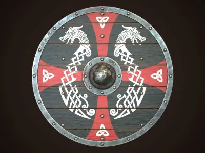 Viking Shield 06 Low-poly 3D model