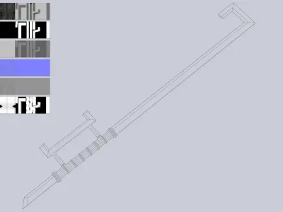 Hook sword Low-poly 3D model 4