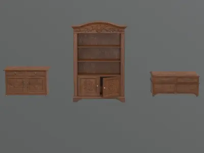 Furniture Pack 3D Model Free low-poly 3D model