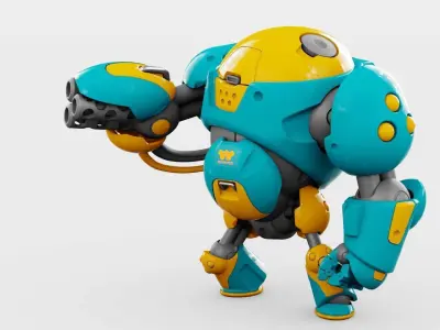 MILITARY BOT S-F500 RIGGED 3D model