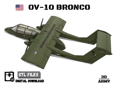 OV-10 Bronco -3D printed scalemodel - 1-40e scale -STL files 3D print model