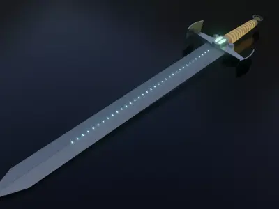 Sword 3d model with light Free 3D model