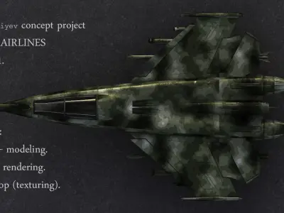 Fighter camouflaged jet 3D model