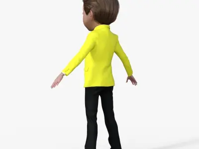 Cartoon Man in Colorful Suit  3D model