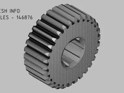 Gear Pack 4 Gears Module 2 30 Teeth Spur Helical Bevel Worm 3D model