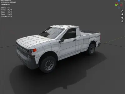 Chevrolet Silverado 2022 utility truck vechicle lowpoly Low-poly 3D model