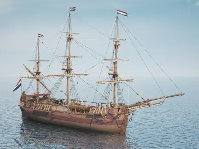 Dutch Galiot 3D model