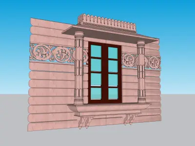 indian jodhpuri stone jharokha 3D model