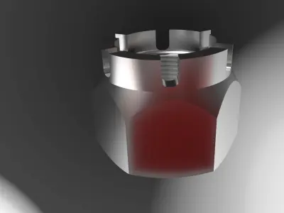Nut metal Free 3D model