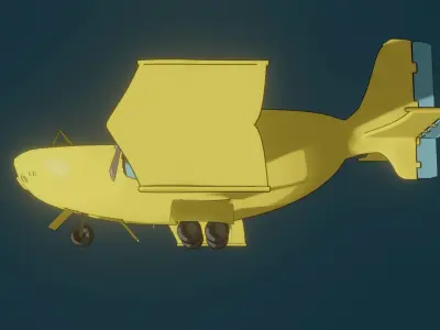 Stylized Aircraft - Airship 3D model