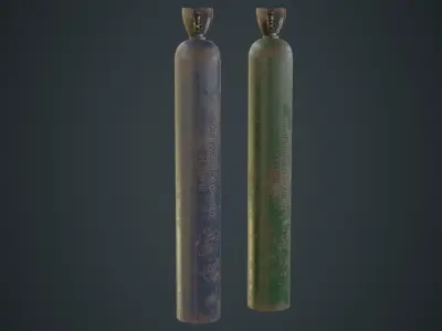 Gas Cylinder 2C Low-poly 3D model