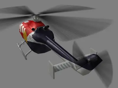 Bo105 V4 Helicoopter Low-poly 3D model