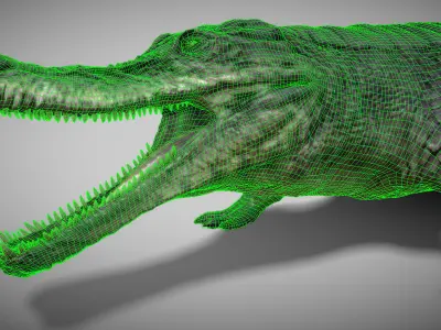 Sarcosuchus Low-poly 3D model