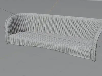 Wicker Sofa 3D Free 3D model