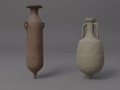 Ancient roman amphorae Low-poly 3D model