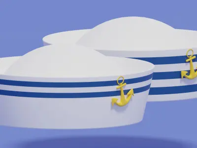 Navy Sailor Hat 3D model