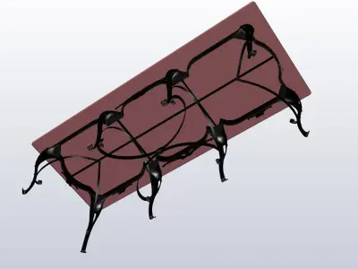 Medieval wrough metal table 3D model