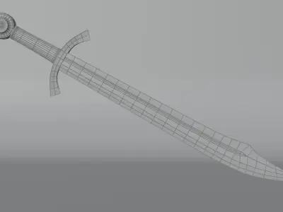 Falchion sword v1 Free low-poly 3D model