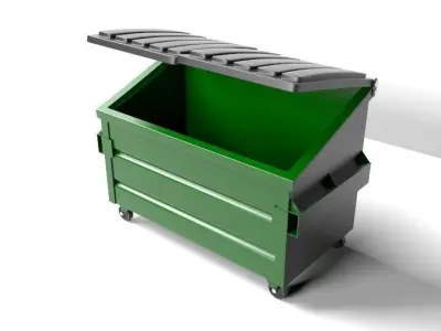 Dumpster trash cart on wheels Free low-poly 3D model