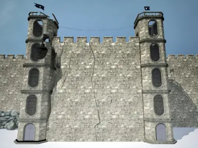 Castle Walls 3D model