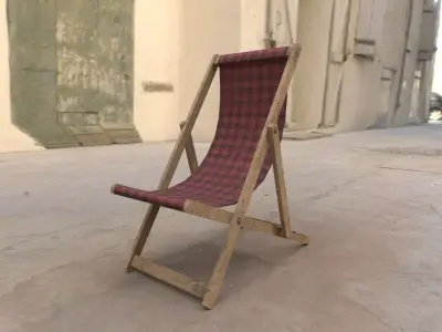 deck chair 3D model Low Poly PBR textures  Free low-poly 3D model