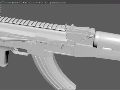 Low Poly AK-47 Assault Rifle Stylized 3D Weapon Model Low-poly 3D model