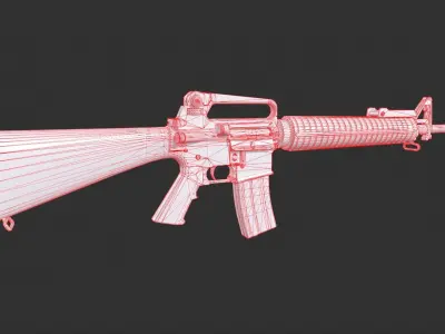 M16-A2 rifle Low-poly 3D model