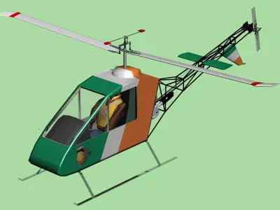 Robin ultralight helicopter 3D model
