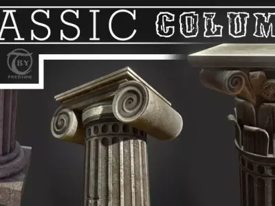 Classic Columns Free low-poly 3D model